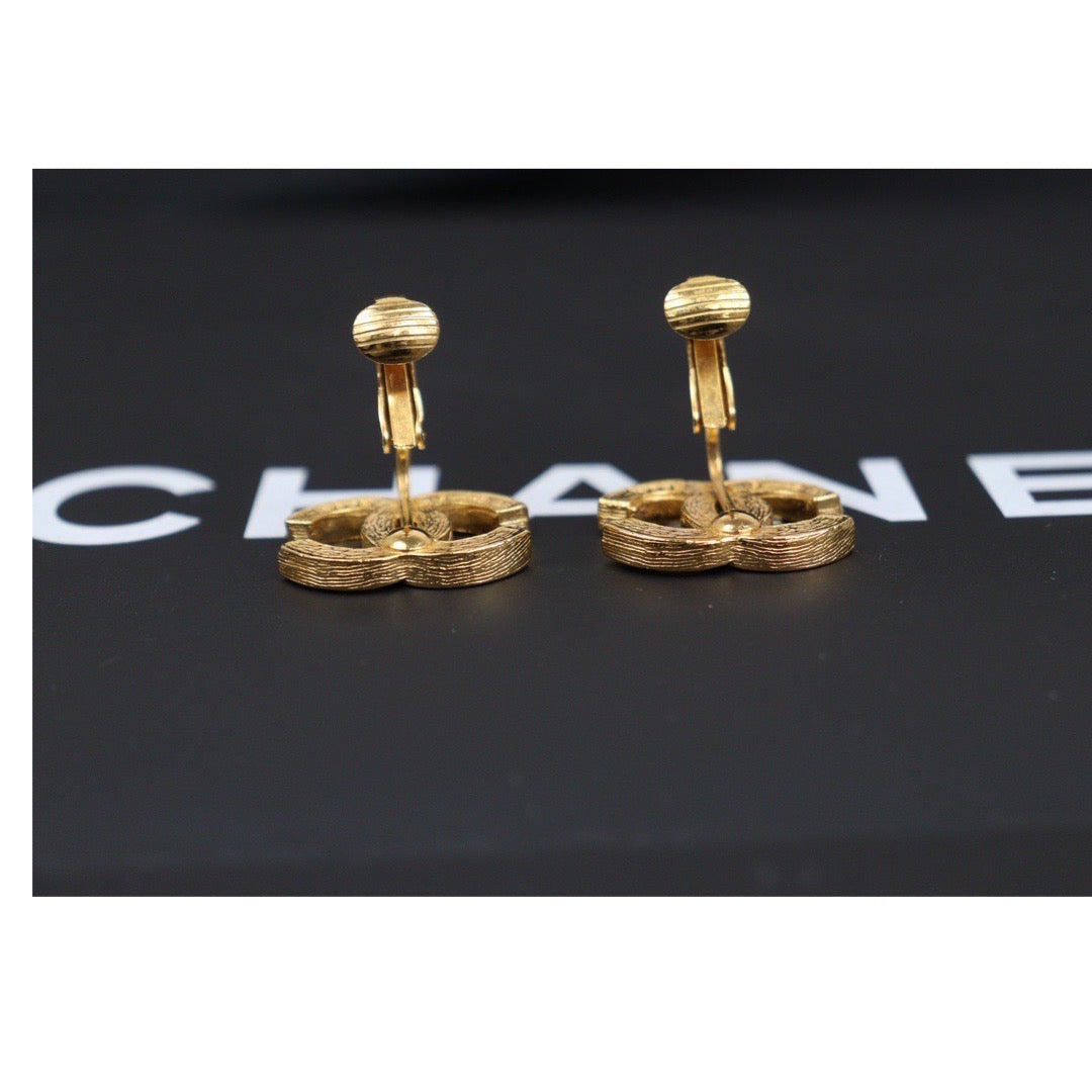 Rank A ｜CHANEL COCO Mark Diamond Vintage Earrings ｜24040419