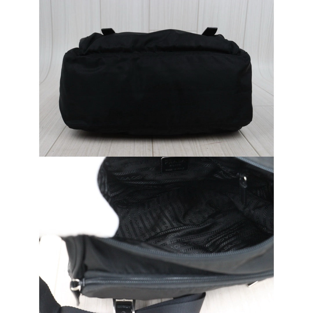 Very Good ( Rank A) ｜Prada  Nylon ShoulderBag Black Silver Hardware｜25101505