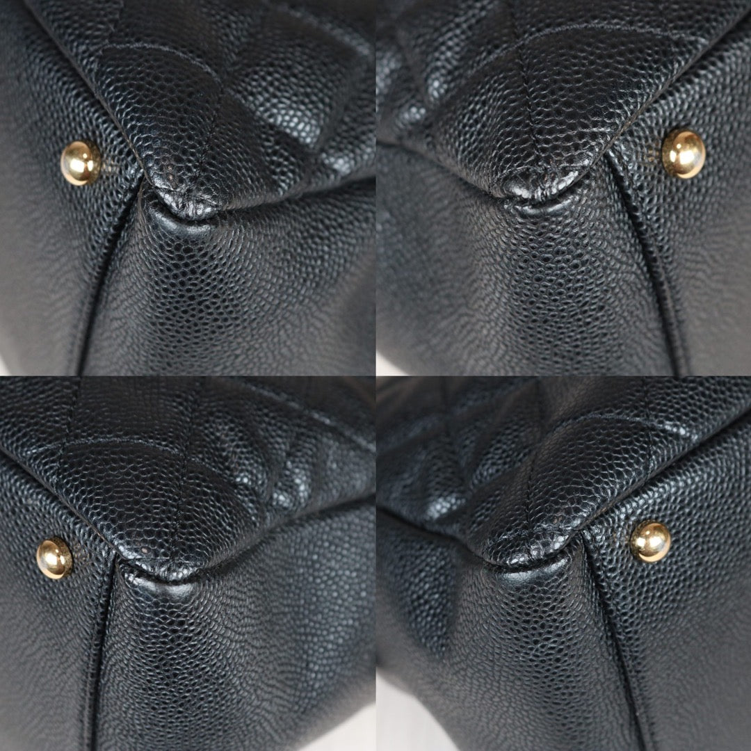 Good ( Rank AB)｜ CHANEL Matrasse Caviar Skin PTT Hand Bag  Black Made in 2010-2011Year｜S24070804