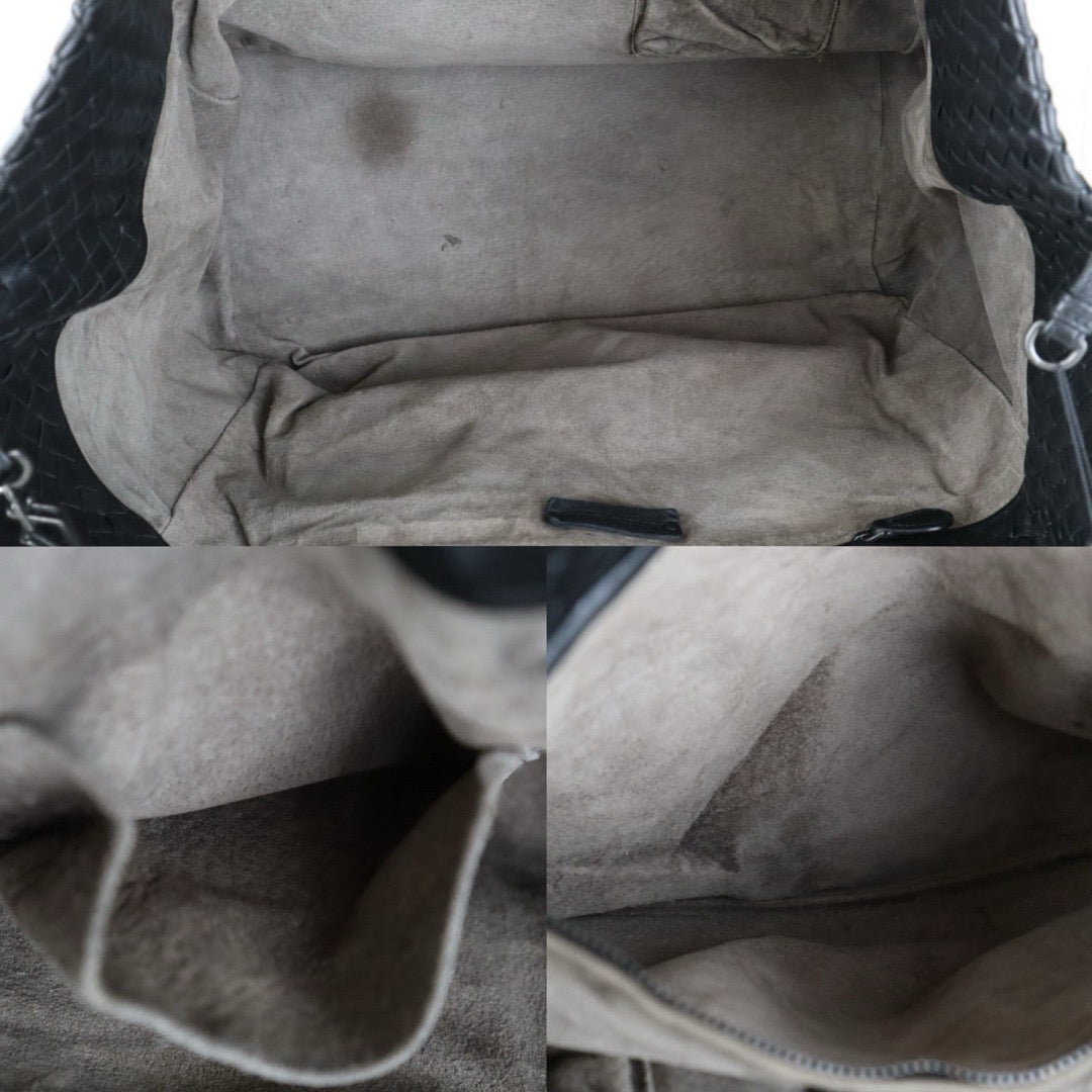 Include Entrupy Certificate of Authenticity｜Good ( Rank AB)｜ Bottega Veneta Lamb Skin Intrecciato Cesta GM Tote Black｜S26090739