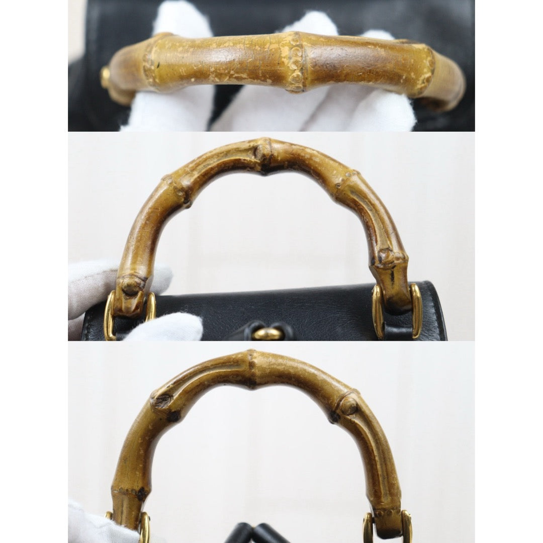 Good ( Rank AB)｜GUCCI Bamboo Calf Leather Mini Backpack Back｜25111901