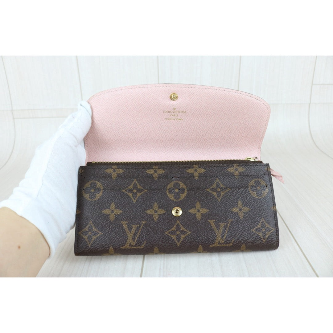 Include Entrupy Certificate of Authenticity｜Very Good ( Rank A)｜Full Set Louis Vuitton Monogram Emilie Long Wallet ｜S26051103