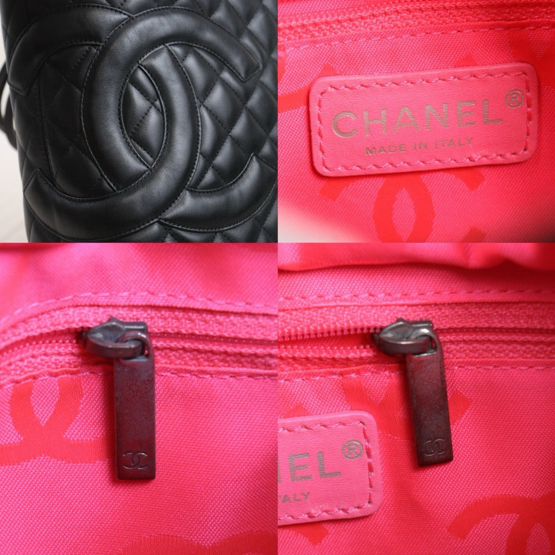 Very Good ( Rank A)｜ CHANEL Cambon Line Calf Leather So Black Tote Bag MM Made In 2004-2005Year｜25090207