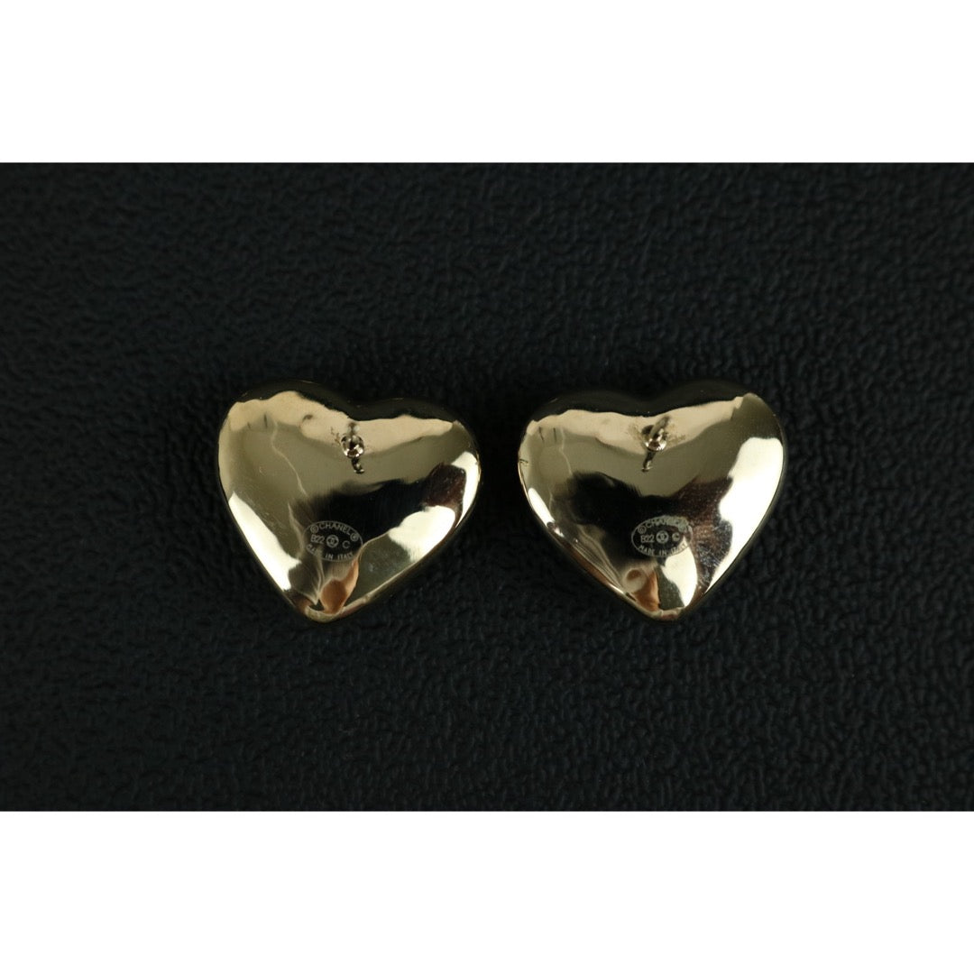 Excellent（Rank SA）｜ CHANEL Coco Mark Heart Pearl Gold Earrings ｜W25081405