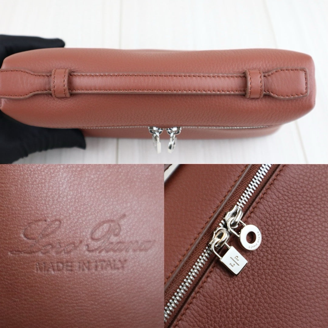 Excellent（Rank SA）｜Loro Piana Extra Pocket 19 Leather Top Handle Bag Shoulder Bag Brick Red ｜W25070804