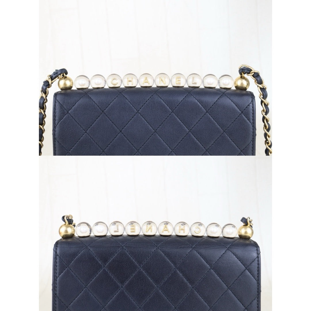 Good ( Rank AB)｜ CHANEL Lamb Skin Matrasse Pearl Chain CF Shoulder Bag Made in 2020-2021 Year｜H25111701