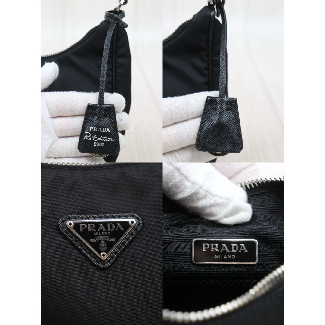 Very Good ( Rank A) ｜ PRADA Re-Edition 2005 HOBO HandBag Black｜S25101608