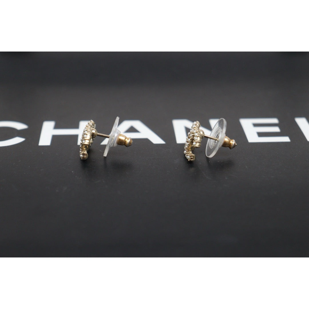 Very Good ( Rank A) ｜ CHANEL C20K Coco Mark  Pearl Golden  Earrings Made In 2020Year｜26020609