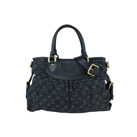 Include Entrupy Certificate of Authenticity｜Good ( Rank AB)｜ LV Denim Monogram Black 2 Way Tote Bag Shoulder Bag｜S26030603