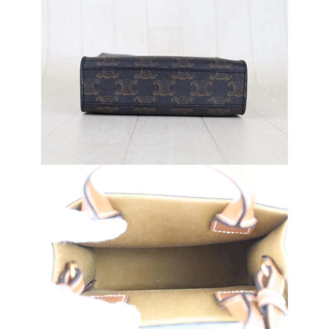 Very Good ( Rank A)｜ CELINE Macadam MINI Tote Bag Shoulder Bag ｜H26013002