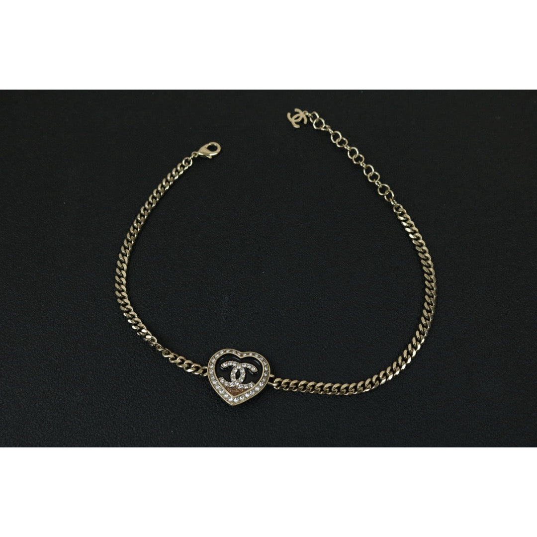 Excellent（Rank SA）｜ CHANEL Coco Mark Rhinestone Chocker Necklace｜X24121803