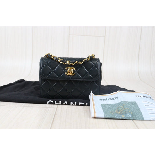 Good ( Rank AB) | CHANEL Lamb Skin Chain Mini CF Shoulder Bag Made in 1986-1988Year |Y24082603