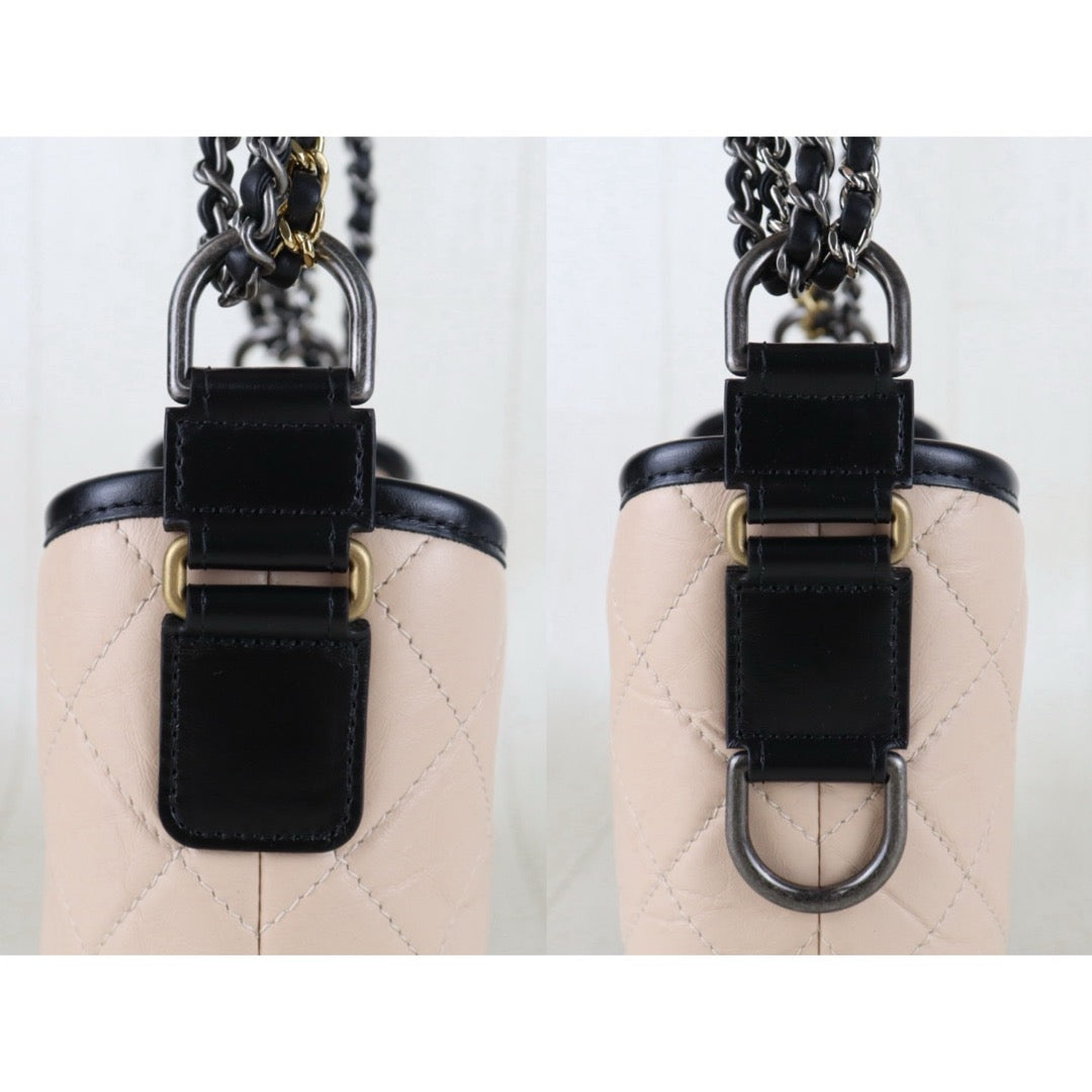 Include Entrupy Certificate of Authenticity｜Excellent（Rank SA）｜Full Set CHANEL PM Gabrielle Calf Leather Shoulder Bag Beige Made In 2018-2019Year｜S26060204