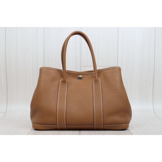 Good ( Rank AB)｜ HERMES Negonda Leather Garden Party Gold Handbag30 ◽︎N Stamp Made in 2010Year ｜24122411