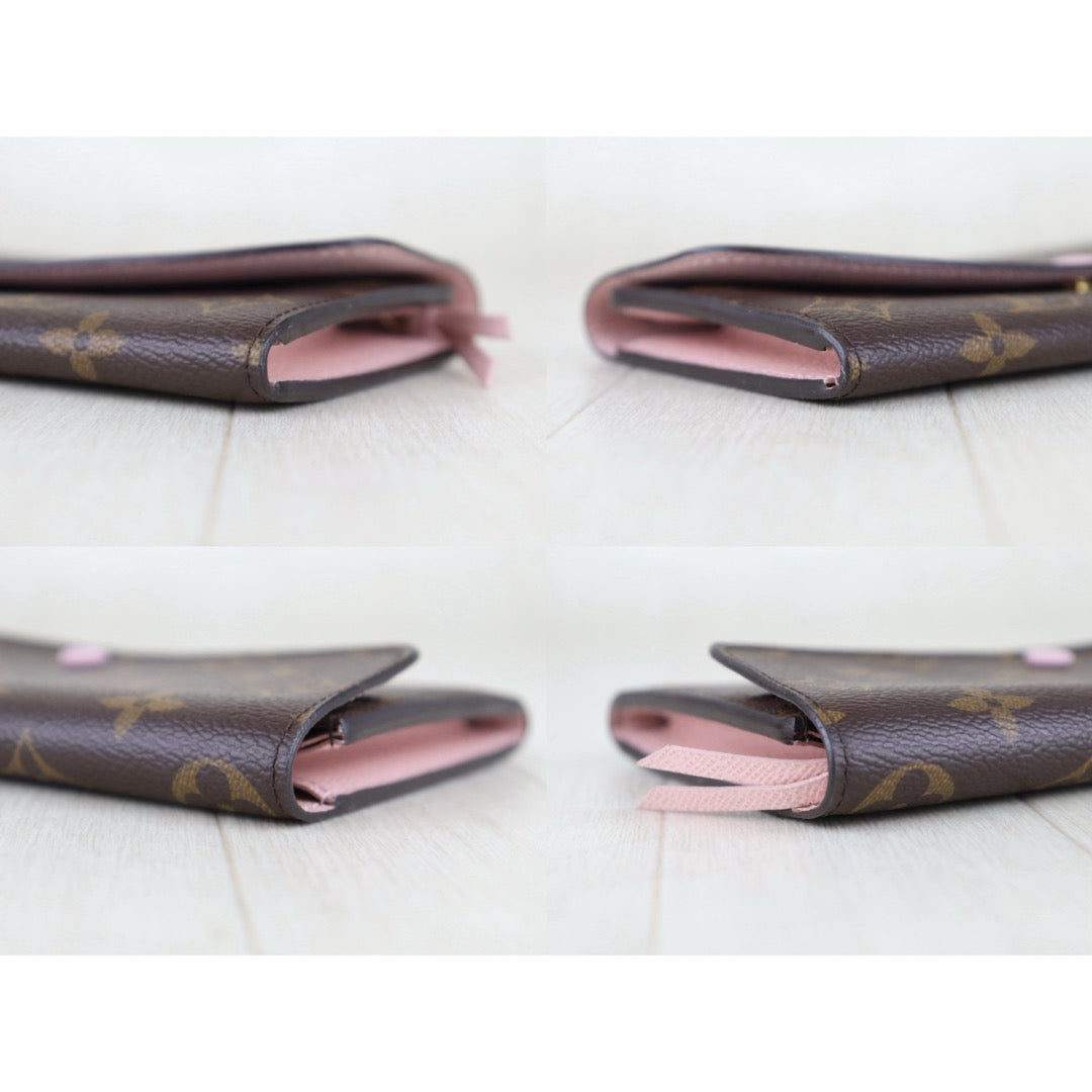 Include Entrupy Certificate of Authenticity｜Very Good ( Rank A)｜ Louis Vuitton Monogram Emilie Long Wallet ｜S26062205