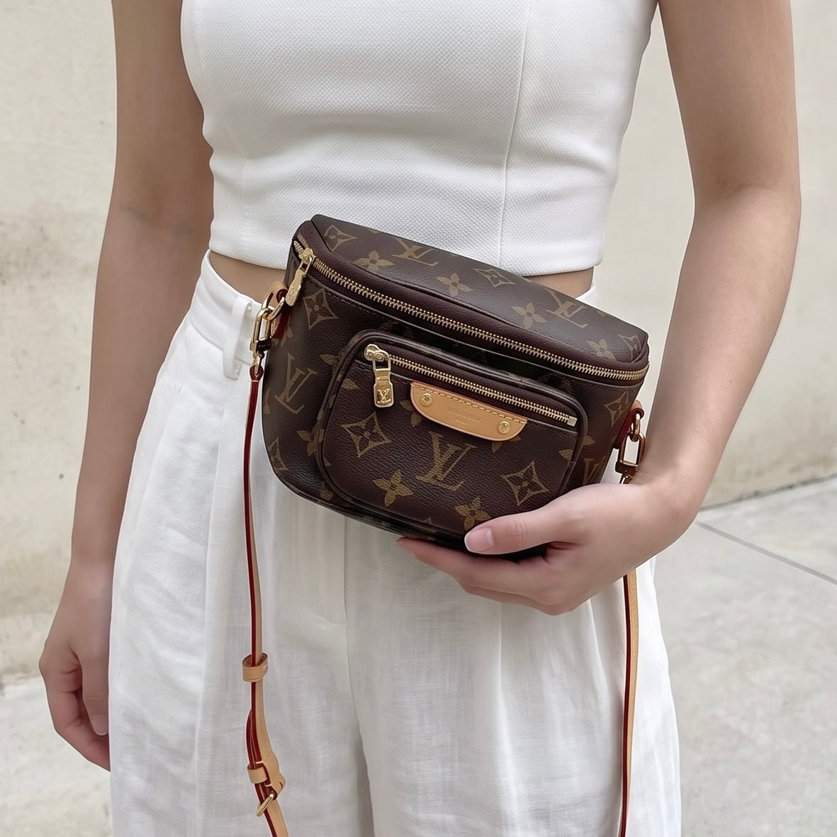Include Entrupy Certificate of Authenticity｜Good ( Rank AB)｜Louis Vuitton Monogram Mini Bumbag  IC Chips Model ｜S26090705