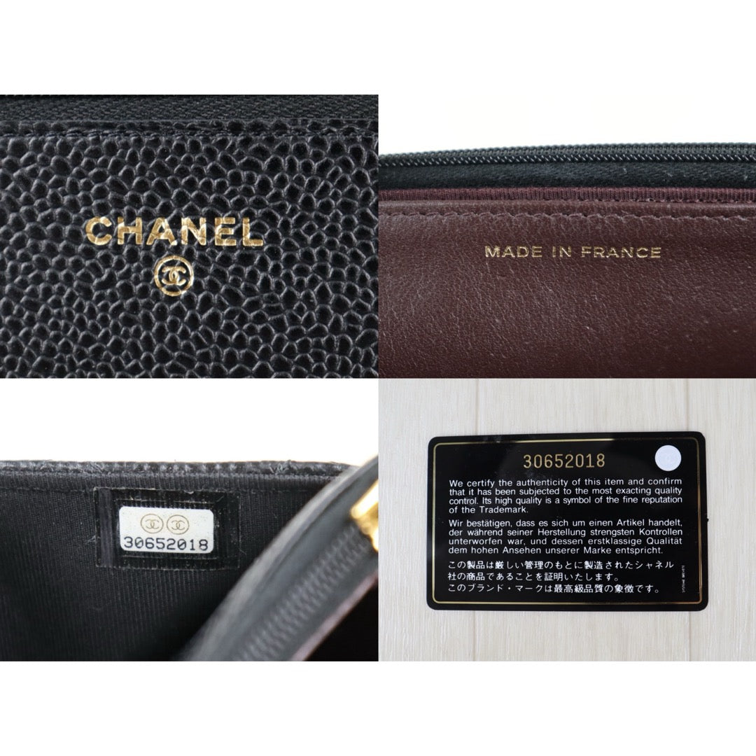 Include Entrupy Certificate of Authenticity｜Very Good ( Rank A)｜CHANEL Caviar Skin WOC Chain Bag Black Made In 2020-2021Year｜S26090402