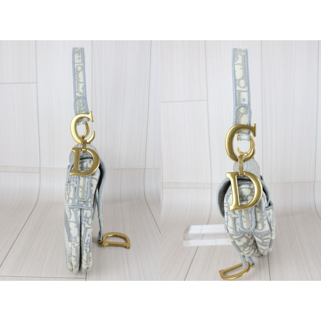 Good ( Rank AB)｜Dior Trotter Saddle Obique Gray Shoulder Bag Medium｜S25110301