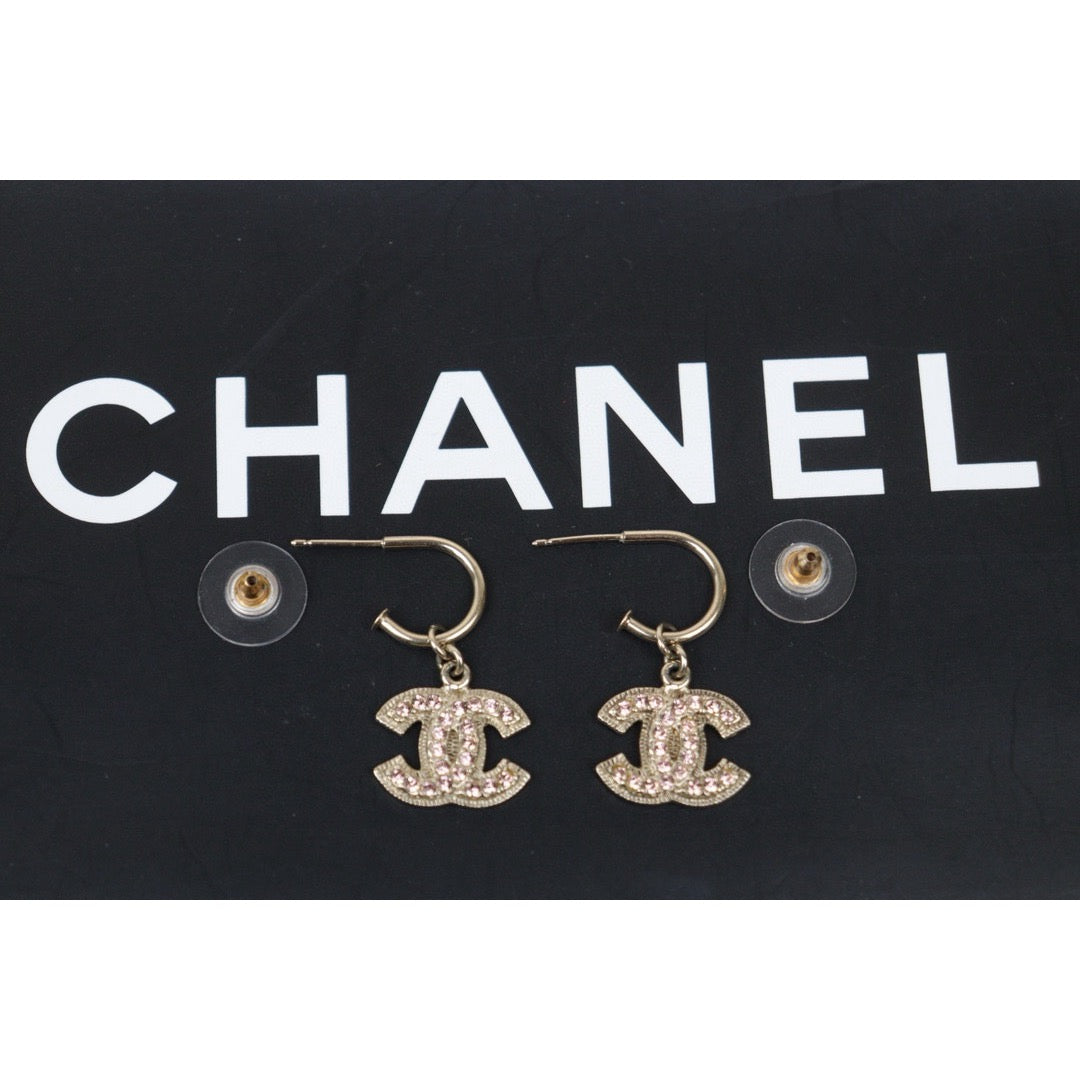 Very Good ( Rank A) ｜CHANEL COCO Mark Pink Diamond Earrings  ｜S24102412