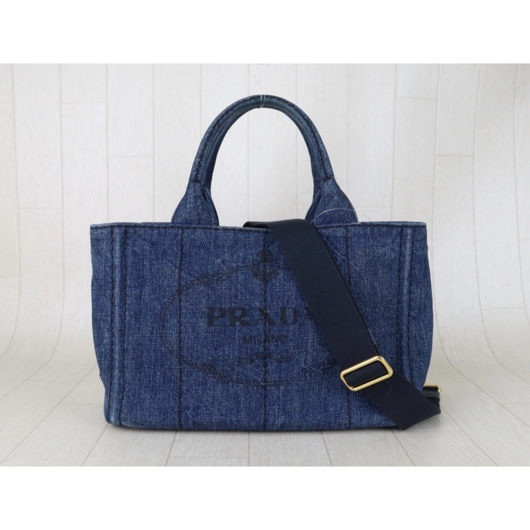 Include Entrupy Certificate of Authenticity｜Good ( Rank AB)｜  PRADA Canvas 2 Way Handbag Shoulder Bag Blue｜S26052001