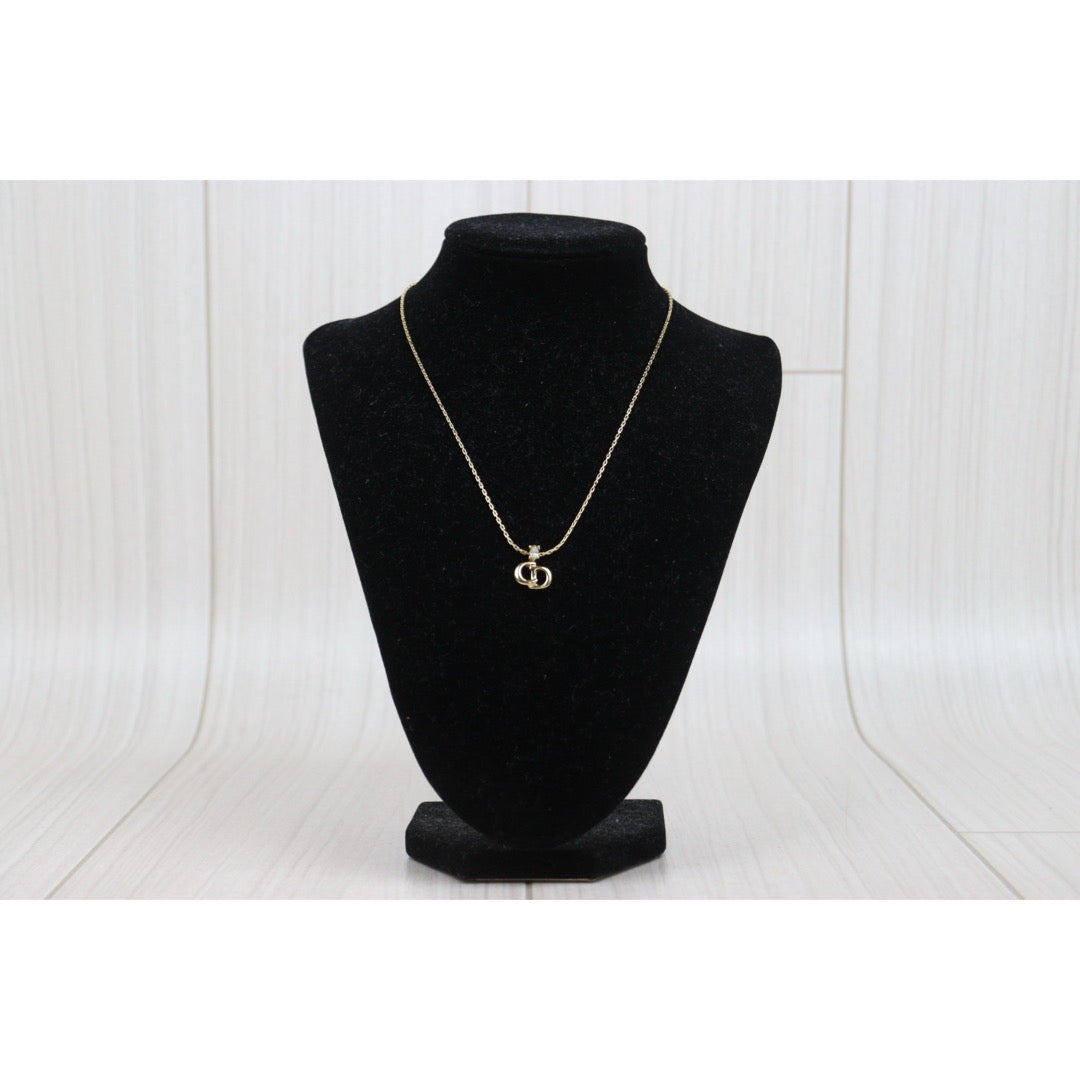 Very Good ( Rank A)｜ Dior CD Rhinestone Necklace Earring Set ｜25122211