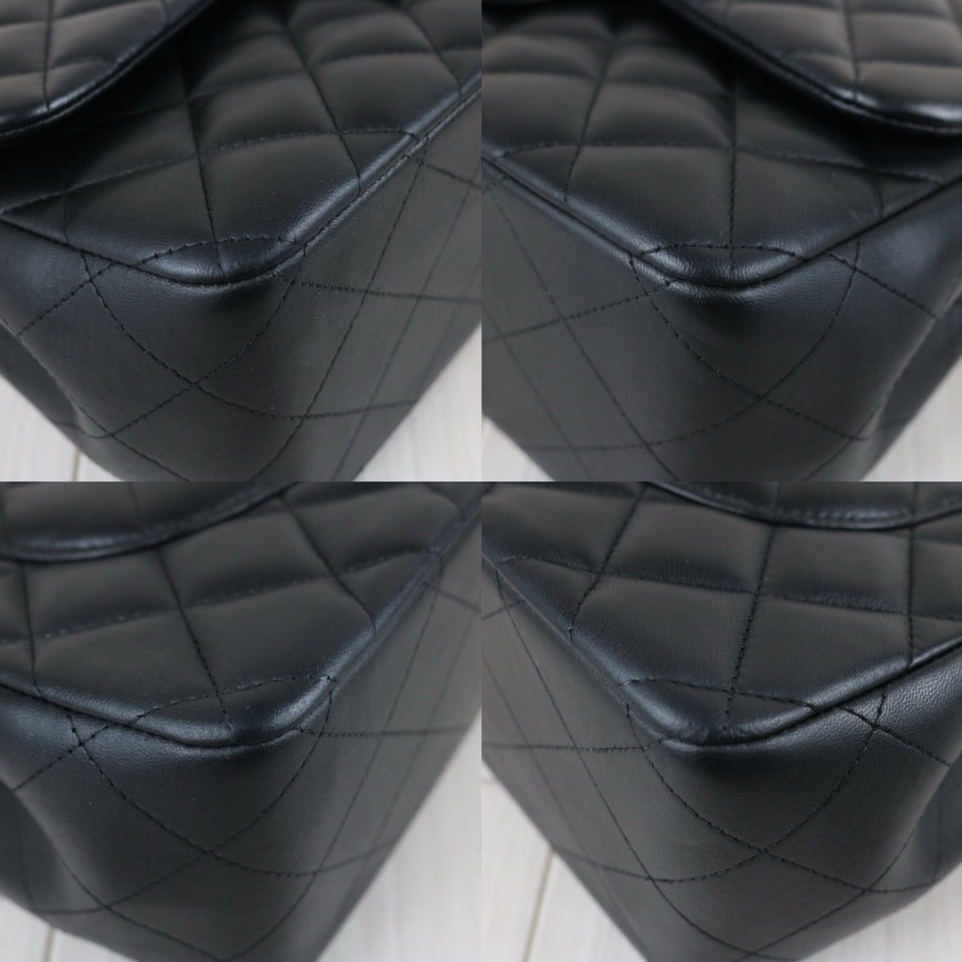 Include Entrupy Certificate of Authenticity｜Good ( Rank AB)｜ CHANEL Matrasse Chain Lamb Skin Jumbo Black  Made In 2015-2016 Year｜S26041401