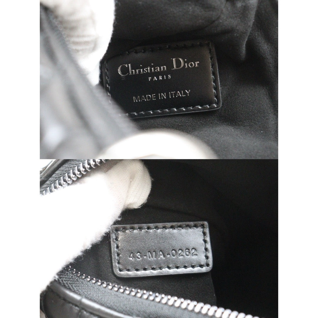 Very Good ( Rank A) ｜Dior Caro Tulip Matelasse Chain Calf Leather Shoulder Bag  Black  ｜P25071806