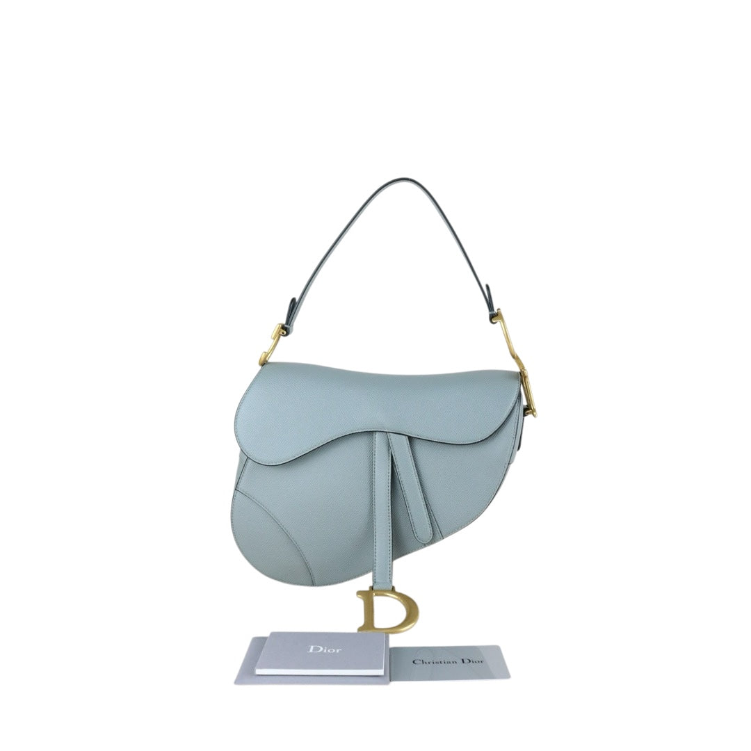 Very Good ( Rank A)｜Dior Trotter Saddle Shoulder Bag Medium Blue Current Model｜S25073011