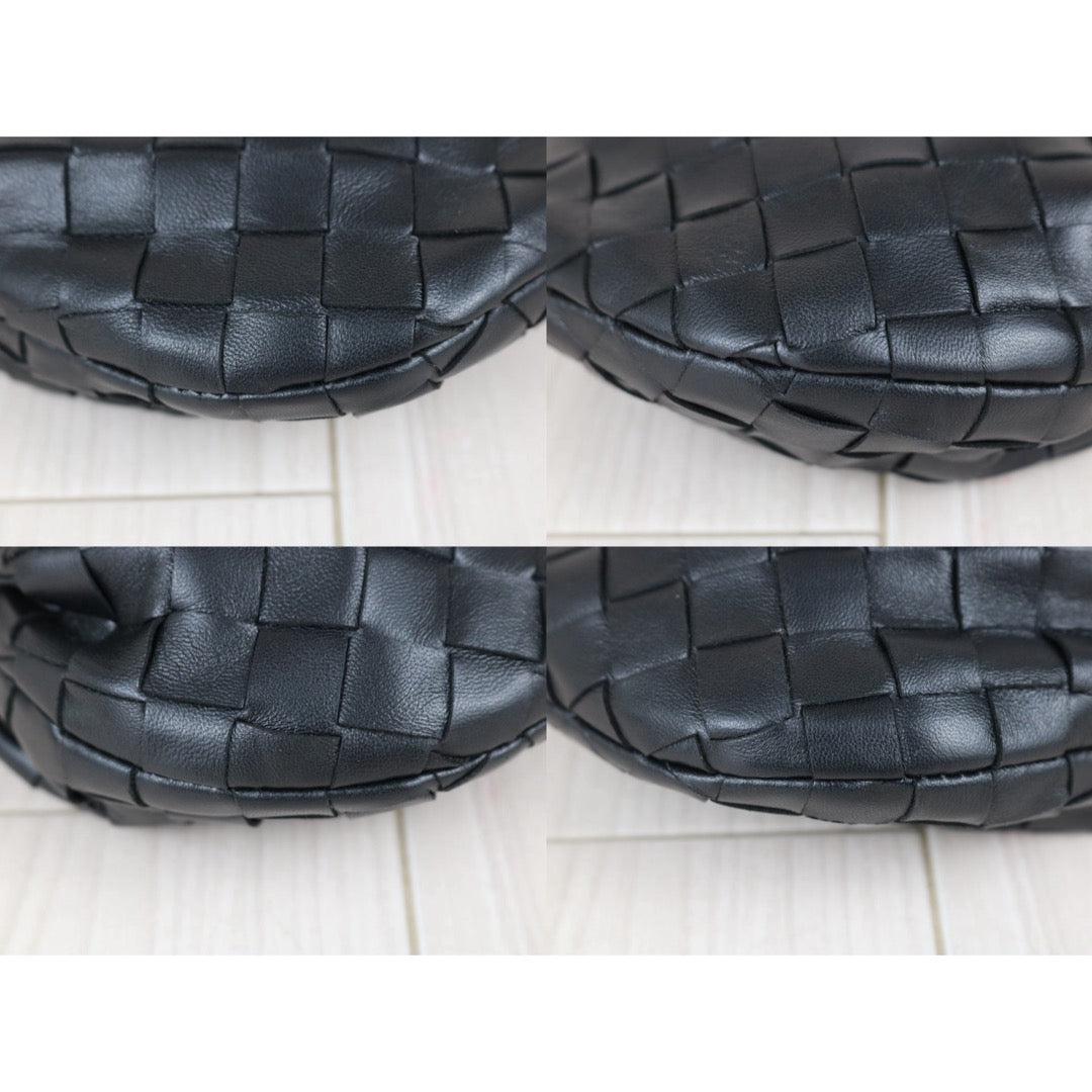 Include Entrupy Certificate of Authenticity｜Very Good ( Rank A)｜ Bottega Veneta Lamb Skin Mini Jodie Hand Bag Black｜S26051702