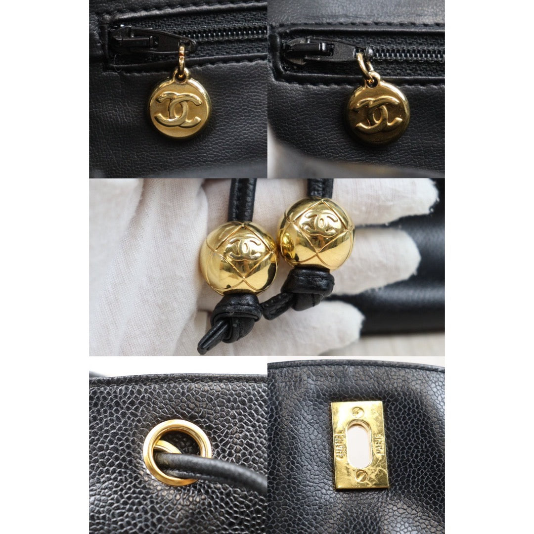 Rank A｜ CHANEL Caviar Skin  Backpack Gold Hardware Made in 1996-1997 Year ｜A24060501