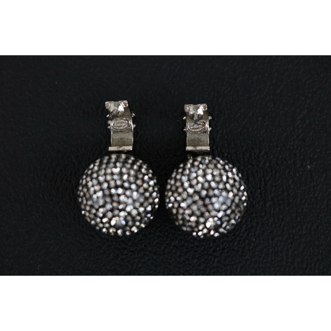 Excellent（Rank SA）｜ CHANEL Coco Mark Rhinestone disco ball Earrings Silver｜X25012305