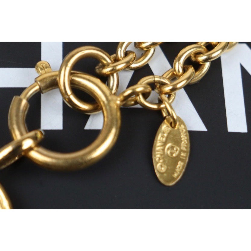 Rank A ｜ CHANEL Coco Mark 24K Gold Plated Necklace｜24011223