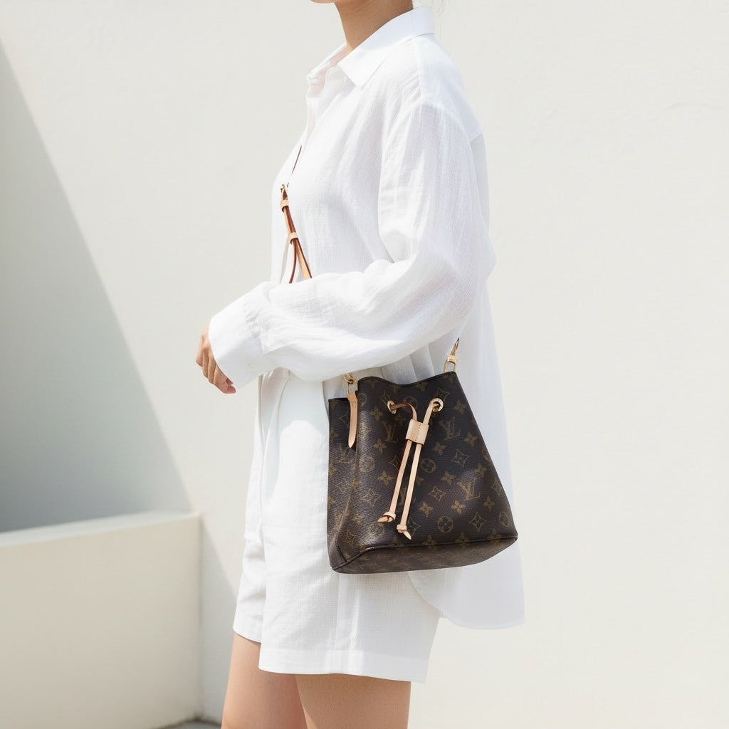 Include Entrupy Certificate of Authenticity｜Very Good ( Rank A)｜Louis Vuitton Monogram Neo Noe BB Handbag Shoulder Bag Current Model IC Chips Model｜S26060125