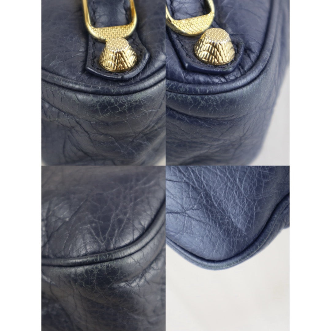 Fair ( Rank B) ｜Balenciaga Le City Shoulder Bag  Blue｜W25070801