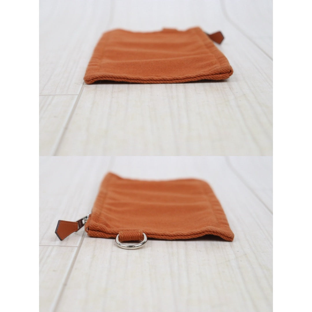 Good ( Rank AB)｜ HERMES Valparaiso Canvas Orange HandBag With Pouch｜P25082714