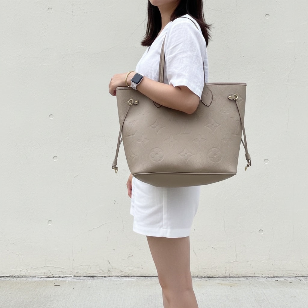 Include Entrupy Certificate of Authenticity｜Very Good ( Rank A)｜ Louis Vuitton Calf Leather Neverfull MM With Pouch  IC Chips Model｜S26042202