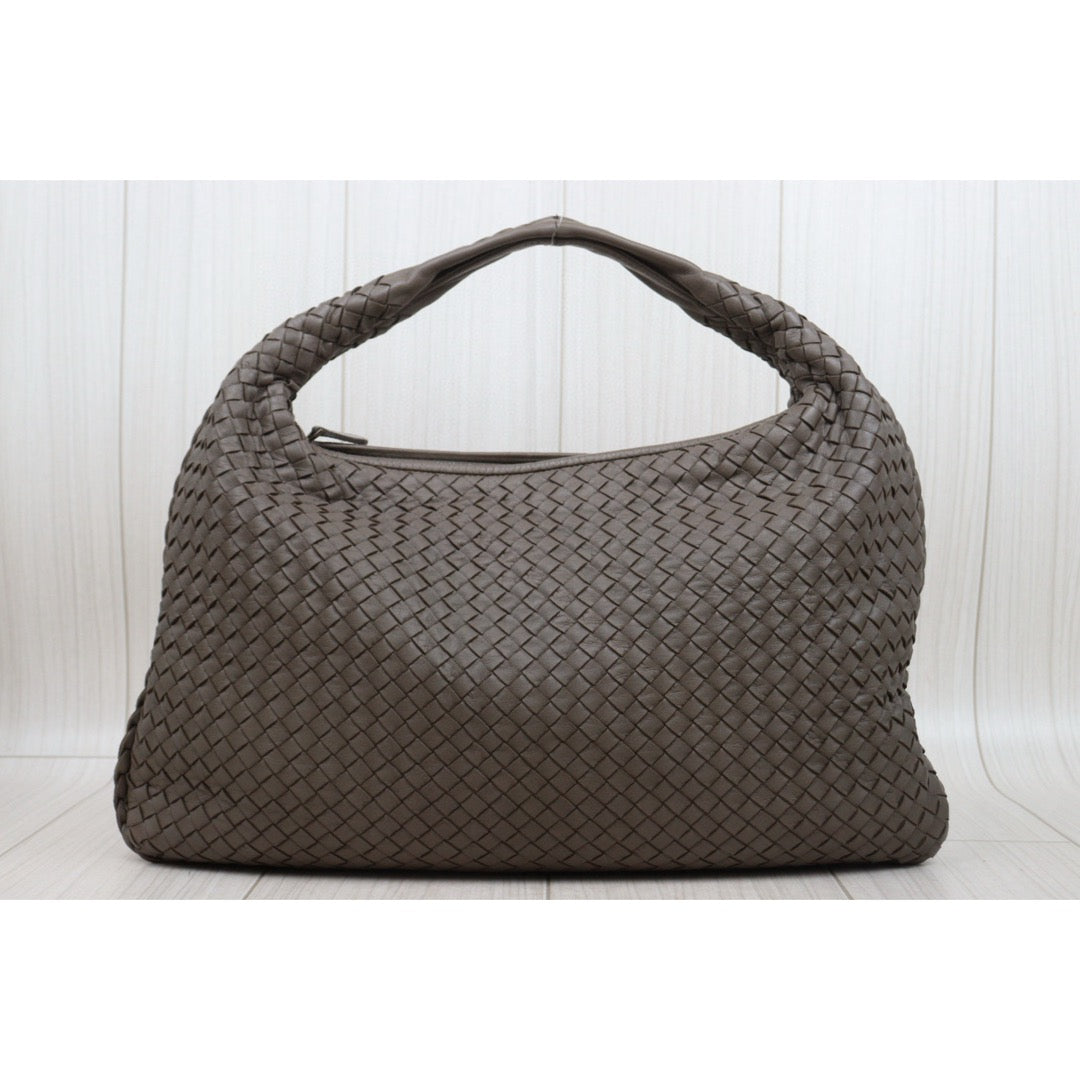 Very Good ( Rank A)｜ Bottega Veneta Lamb Skin Braid Shoulder Bag Gray｜H25052511