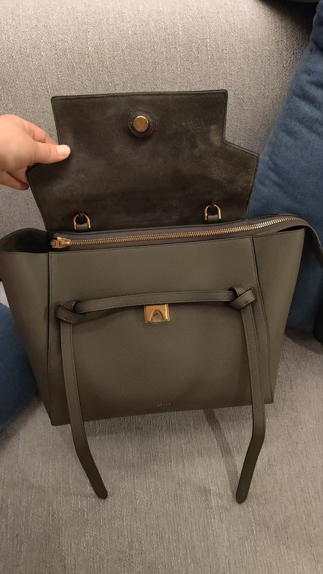 Very Good ( Rank A)｜CELINE Leather Calf Belt Micro Handbag Shoulder Bag