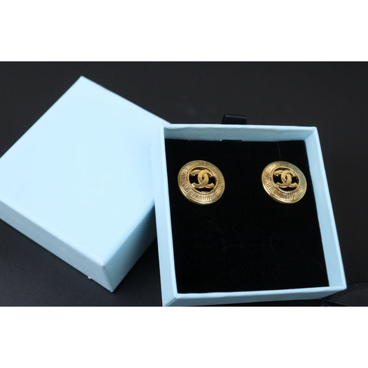 Very Good ( Rank A) ｜CHANEL Coco Mark Gold 24 Plated Earrings ｜S24112502