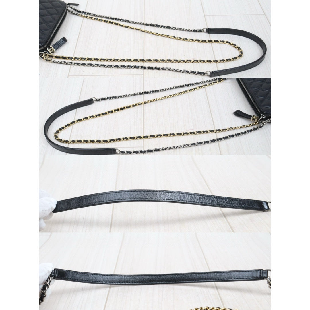 Very Good ( Rank A)｜CHANEL Mini Gabrielle Aged Calfskin Shoulder Bag Black Made in 2019-2020Year｜S25033009