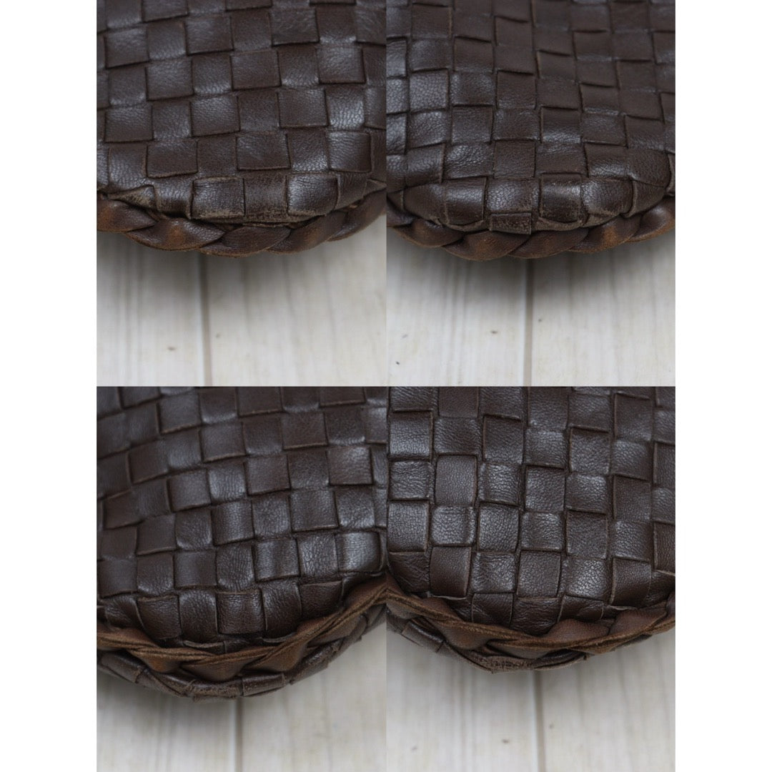 Good ( Rank AB)｜ Bottega Veneta Lamb Skin Braid Shoulder Bag Brown｜V25082211
