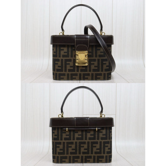 Include Entrupy Certificate of Authenticity｜Very Good ( Rank A)｜ FENDI Zucca Vanity 2way Handbag Shoulder Bag｜25121102