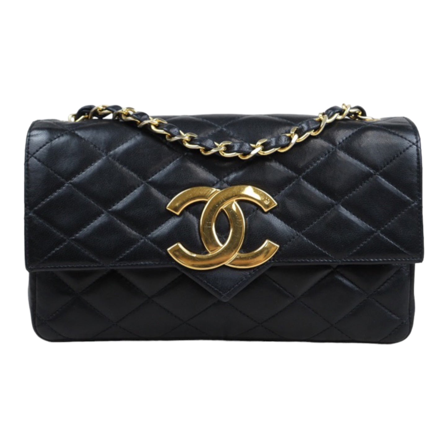 Rank AB ｜ CHANEL Matrasse Lambskin Shoulder Bag Black Made In 1986-1988Year｜23122106