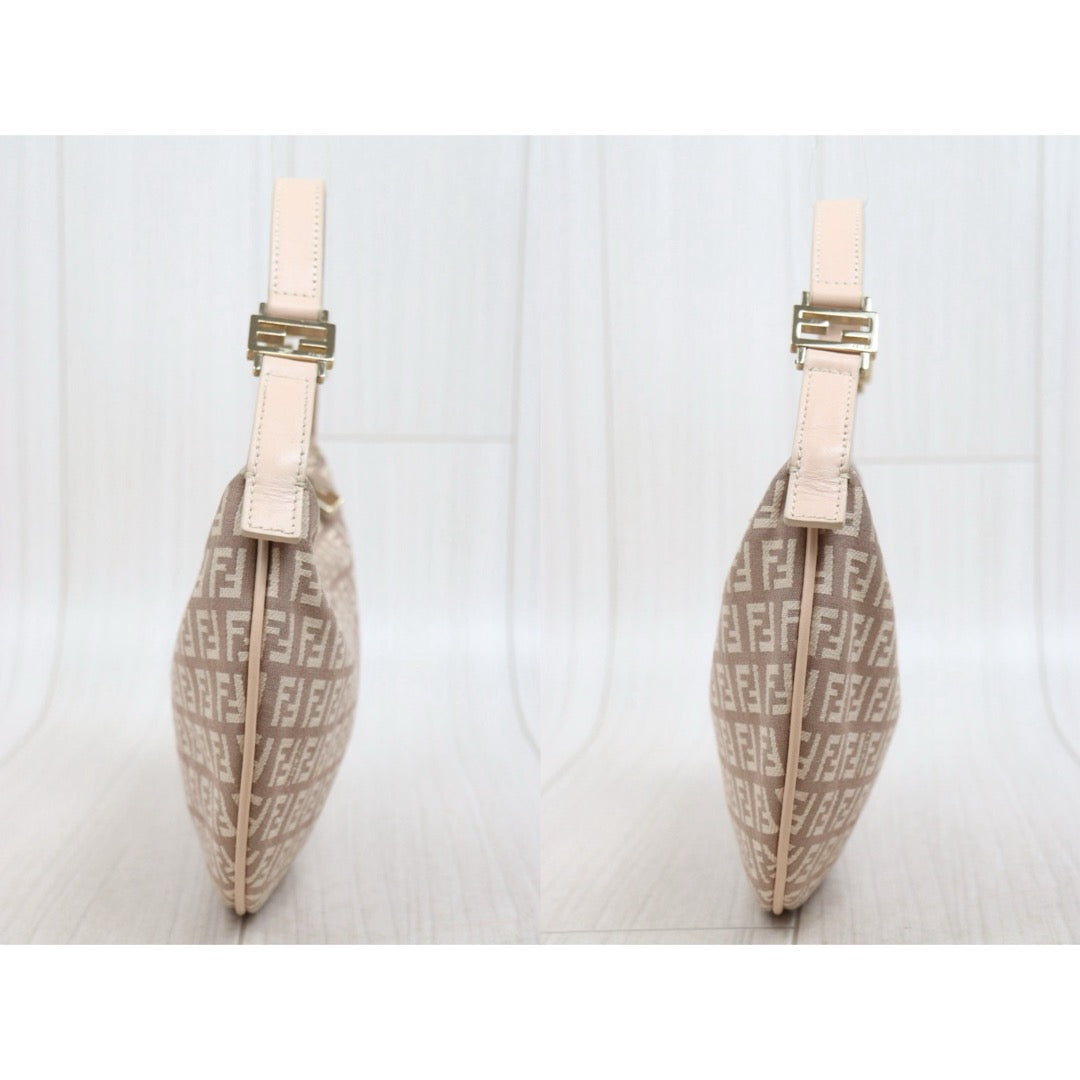 Include Entrupy Certificate of Authenticity｜Very Good ( Rank A)｜ FENDI Zucca Mamma Shoulder Bag Pink｜26040203