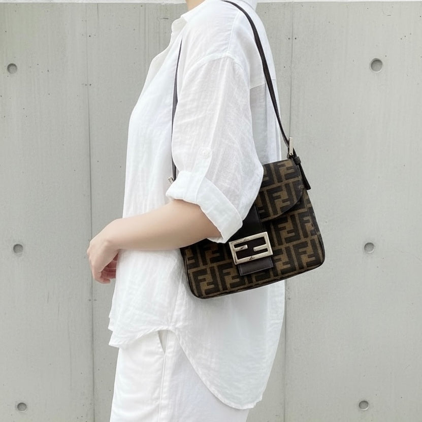 Include Entrupy Certificate of Authenticity｜Very Good ( Rank A)｜ FENDI Mamma Baguette Shoulder Bag  ｜26062912