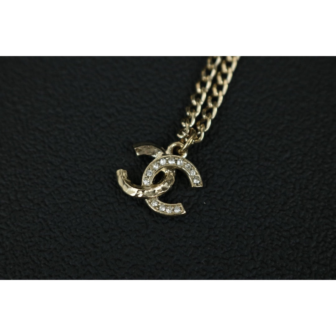 Include Authentic Detective Certificate of Authenticity｜Very Good ( Rank A) ｜ CHANEL C21K Coco Mark  Rhinestone Choker  Necklace｜S26062301