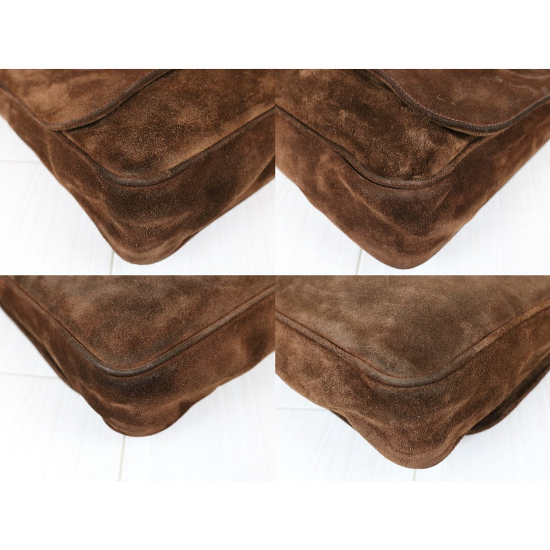 Include Entrupy Certificate of Authenticity｜Good ( Rank AB) ｜ CHANEL  Coco Mark Chammy Leather Tassel Shoulder Bag Brown Made In 1994～1996Year ｜S26032907