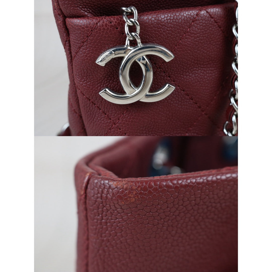 Include Entrupy Certificate of Authenticity｜Very Good ( Rank A)｜ CHANEL Caviar Quilted Medium 2WAY Shopping Tote Bad  Made In 2014-2015Year｜X26100710