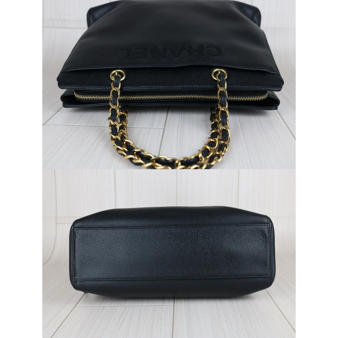 Good ( Rank AB)｜ Chanel Vintage Caviar Skin Black ShoulderBag Made In 1997-1999Year ｜S24122408