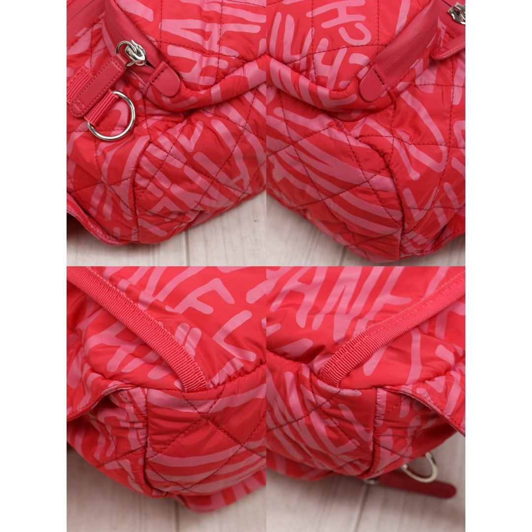 Include Entrupy Certificate of Authenticity｜Very Good ( Rank A)｜CHANEL Coco Neige Series Pink Nylon Backpack  IC Chips Model｜Y26040707
